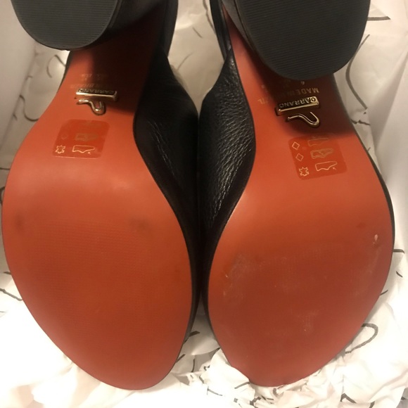 Carrano Black Leather Open Toe Mules/Sandals BNWT - Picture 2 of 6